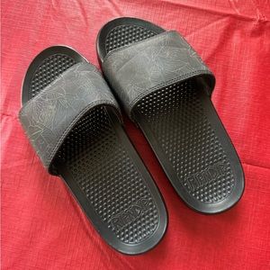 RIPNDIP Nermal Leaf Iridescent Black Slide Sandals